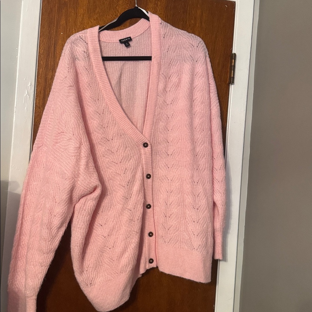 Torrid Soft Pink Knit Cardigan